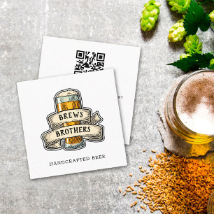 Bar Beer Brouwerij Winkel Bedrijfskaart Vierkante Visitekaartje