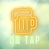 Bar Beer Neon Raamsticker (Vel 3)