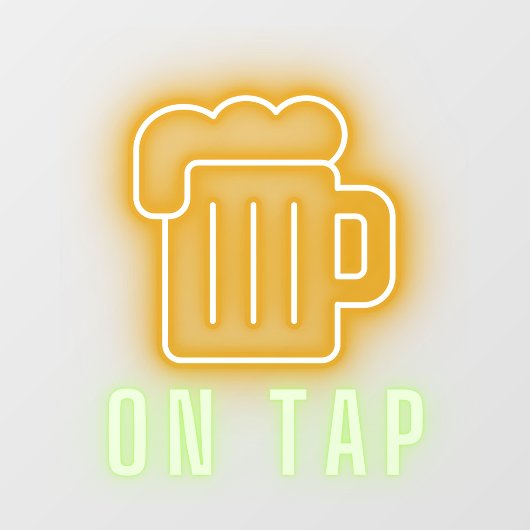 Bar Beer Neon Raamsticker (Vel)