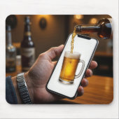 Bar Bierfles gieten bier Muismat (Voorkant)