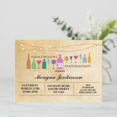 Bar Birthday Party Cocktails Drink  uitnodigite Kaart (Staand voorkant)