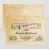 Bar Birthday Party Cocktails Drink  uitnodigite Kaart (Voorkant / Achterkant)