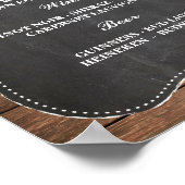 Bar Bord Huwelijksreceptie Rustiek Krijt Rood Geru Poster (Hoek)