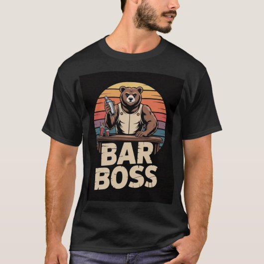 Bar Boss Bear Bartender Shirt (Voorkant)