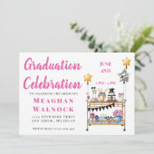 Bar Cart Afstudeerfeest Kaart (Staand voorkant)