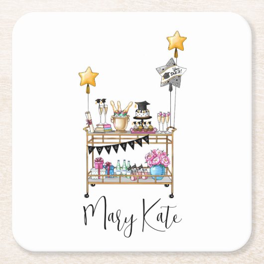 Bar Cart Afstuderen Kartonnen Onderzetters (Voorkant)