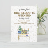 Bar Cart Bachelorette Weekend Grandmillennial Kaart (Staand voorkant)