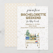 Bar Cart Bachelorette Weekend Grandmillennial Kaart (Voorkant / Achterkant)