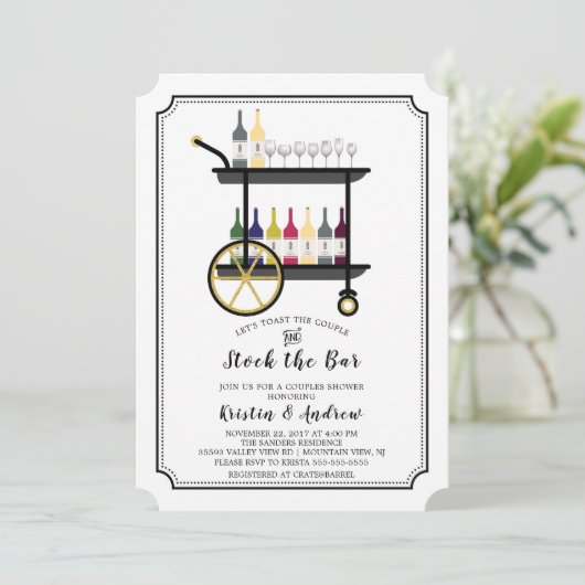 Bar Cart Stock de Uitnodiging van de Show van de S (Staand voorkant)
