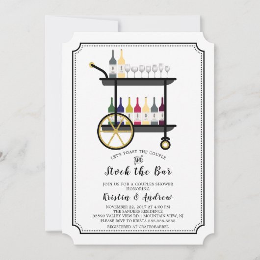 Bar Cart Stock de Uitnodiging van de Show van de S (Voorkant)