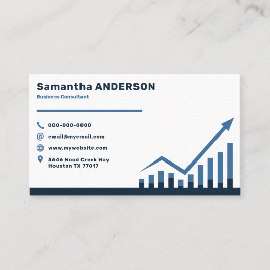 Bar Chart & Business Consultant Visitekaartje (Voorkant)