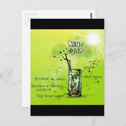 Bar Cocktail Recept Briefkaart (Voorkant / Achterkant)