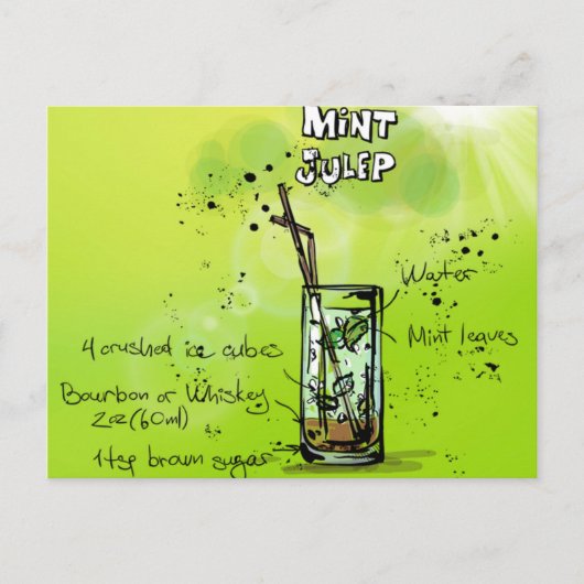 Bar Cocktail Recept Briefkaart (Voorkant)