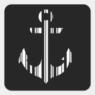 BAR-CODE Bat Barcode Patroonontwerp ANCHOR Vierkante Sticker