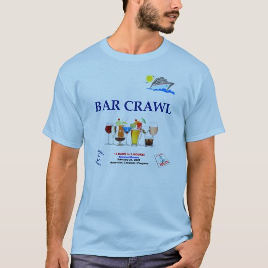 Bar Crawl Cruise Tshirt - Aanpassen - Mannen & vro (Voorkant)