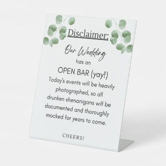 Bar Disclaimer Reclamebord Met Voetstuk