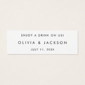 Bar Drink Ticket Wedding Beverage Token Kaart O100 (Achterkant)