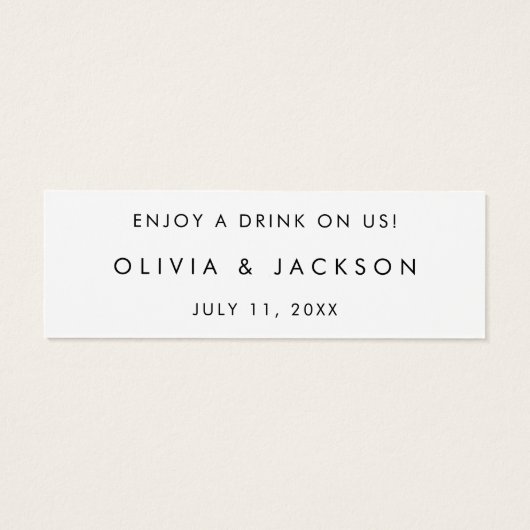 Bar Drink Ticket Wedding Beverage Token Kaart O100 (Achterkant)