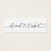 Bar Drink Ticket Wedding Beverage Token Kaart O100 (Voorkant)