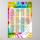 Bar een Bat Mitzvah kleurige Tallit Seating Chart Poster (Voorkant)