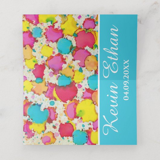 Bar een BBT Mitzvah A Splash van de Kaarten van de Plaatskaartje (Binnenkant ongevouwen)