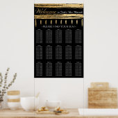 Bar en Bat Mitzvah Gold Tallit Seating Chart Poster (Keuken)