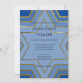 Bar en Bat Mitzwa gelaagde Davidsterren in elke kl Kaart (Voorkant)