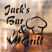 Bar en grill, aangepast bedrijf raamsticker (Vel 2)