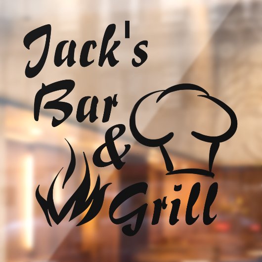 Bar en grill, aangepast bedrijf raamsticker (Vel 2)