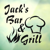 Bar en grill, aangepast bedrijf raamsticker (Vel 3)