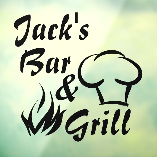 Bar en grill, aangepast bedrijf raamsticker (Vel 3)