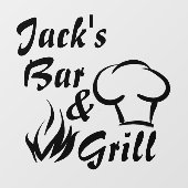 Bar en grill, aangepast bedrijf raamsticker (Vel)
