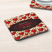 Bar en grill op rode harten en Bourgogne Drankjes Onderzetter (Linkerzijde)