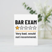 Bar Exam Funny 1 Star Zeer slecht zou niet aanrade Briefkaart (Staand voorkant)