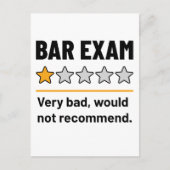 Bar Exam Funny 1 Star Zeer slecht zou niet aanrade Briefkaart (Voorkant)