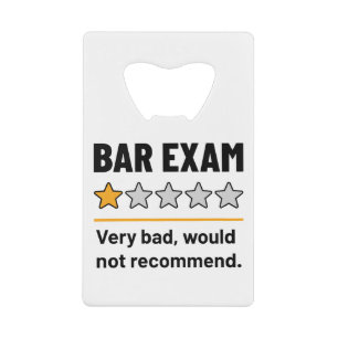 Bar Exam Funny 1 Star Zeer slecht zou niet aanrade Creditkaart Flessenopener