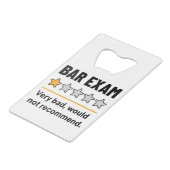 Bar Exam Funny 1 Star Zeer slecht zou niet aanrade Creditkaart Flessenopener (Achterkant Gekanteld)