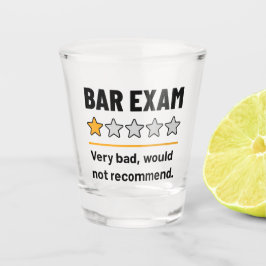 Bar Exam Funny 1 Star Zeer slecht zou niet aanrade Shot Glas