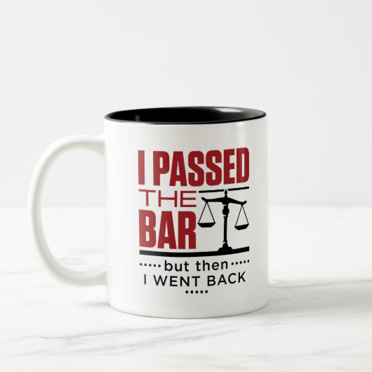 Bar Exam Funny Joke I ging de bar over Tweekleurige Koffiemok (Links)