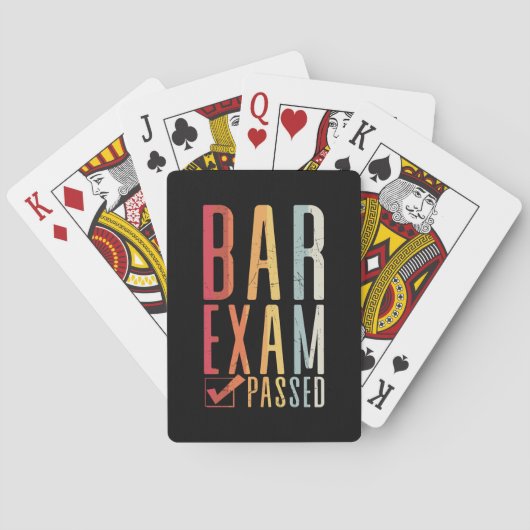 Bar Exam Passed Check Lawyer Passer Law Graduate Pokerkaarten (Achterkant)