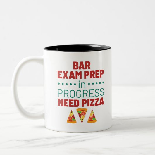 Bar Examen Prep in uitvoering vereist Pizza Tweekleurige Koffiemok (Links)