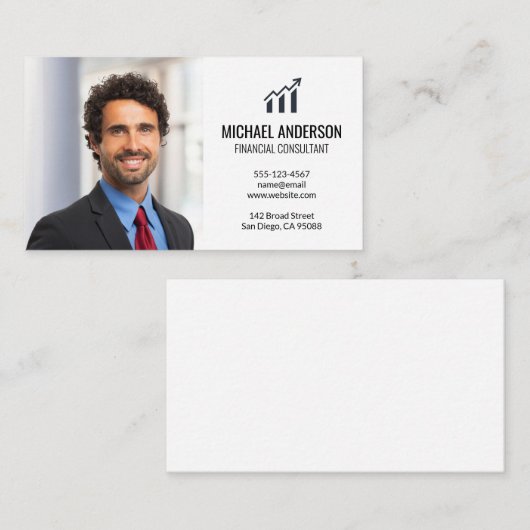 Bar Graph Finance Logo | Zakelijk Man Visitekaartje (Voorkant / Achterkant)