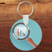 Bar Graph in vergrootglas Sleutelhanger (Voorkant)
