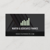 Bar Graph | Ledertextiel | Zwart Abstract Visitekaartje (Voorkant)