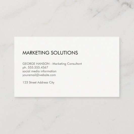 Bar Graph/Marketing Visitekaartje (Achterkant)