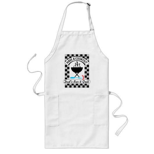 Bar & Grill Apron voor papa Lang Schort (Voorkant)