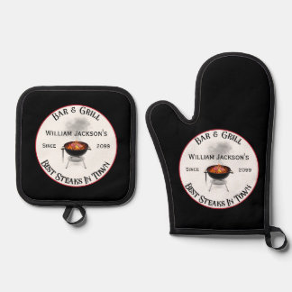 Bar & Grill BBQ Grill Master Ovenwant & Pannenlap Set