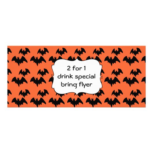 Bar Halloween-partij Reclamekaart (Achterkant)