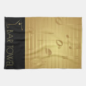 Bar Handdoek Muzieknoten en Martini Cocktail Party (Horizontaal)