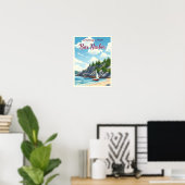 Bar Harbor, Maine – Acadia Kustlijnen Vintage Poster (Thuiskantoor)